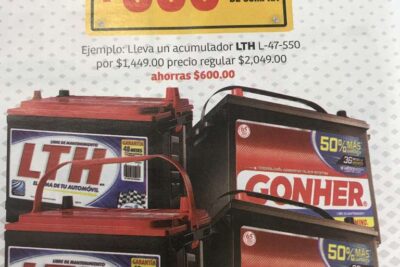 precio de baterias para auto en soriana