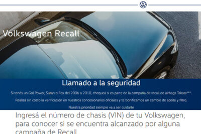 recall volkswagen convoca a los propietarios de volkswagen gol power fox y suran fabricados entre 2006 y 2010