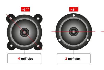 tamano de bocinas para auto
